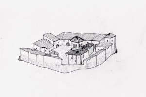 Dessin du fort prieural au 15e siècle